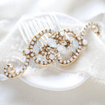 Antique gold Vintage style hair comb for bride - SABRINA - Treasures by Agnes