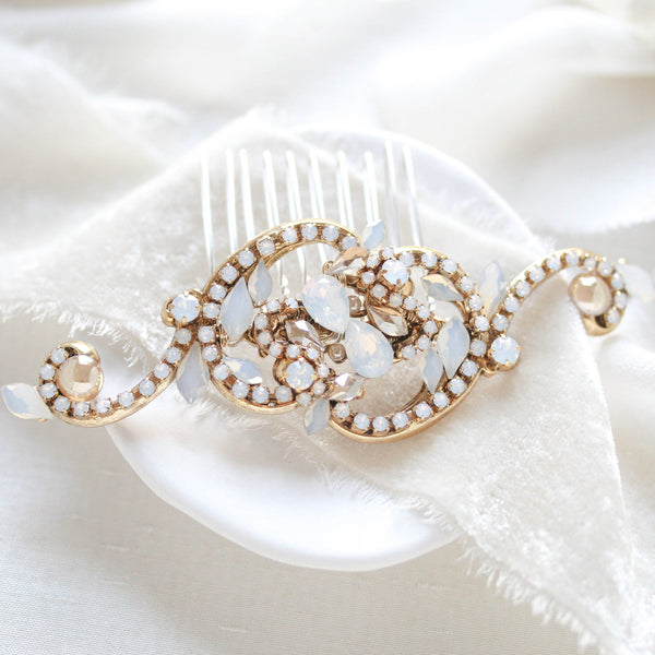 Antique gold Vintage style hair comb for bride - SABRINA - Treasures by Agnes