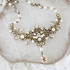 Antique gold Wedding necklace with Crystals and pearls - ASHLYN - Treasures by Agnes