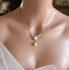 Antique gold Crystal Bridal necklace for Wedding - SARAH