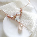 Antique gold Crystal Bridal necklace for Wedding - SARAH