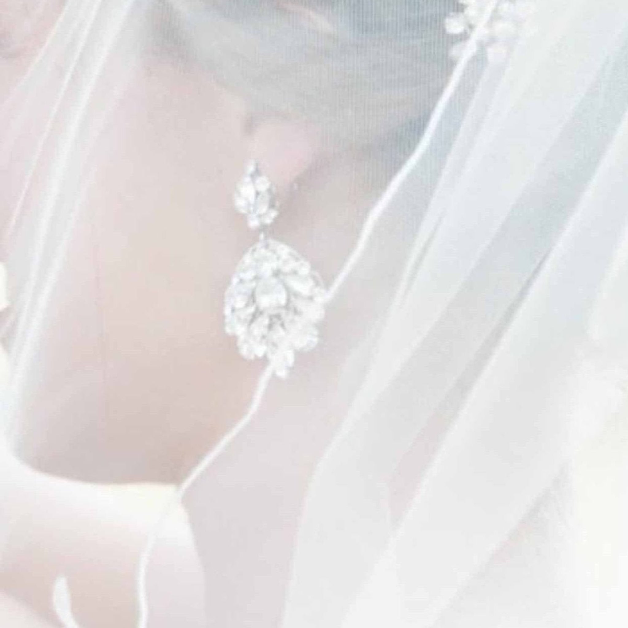 Antique silver bridal chandelier earrings with Austrian crystals - BELLA - Treasures by Agnes