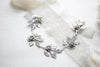 Antique silver Bridal hair vine with crystal leaves - ELENA - Treasures by Agnes