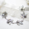 Antique silver Bridal hair vine with crystal leaves - ELENA - Treasures by Agnes