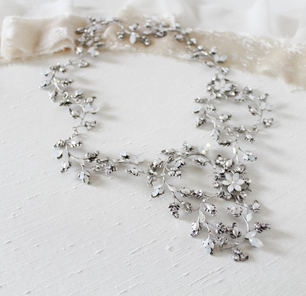 Antique silver Vintage style Boho Wedding headpiece - ABIGAIL - Treasures by Agnes