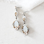 Antique silver vintage style crystal Bridal earrings - SKYLAR - Treasures by Agnes