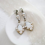 Antique silver vintage style crystal Bridal earrings - SKYLAR - Treasures by Agnes