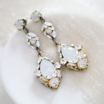 Antique silver vintage style crystal Bridal earrings - SKYLAR - Treasures by Agnes