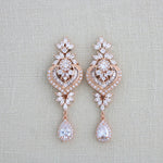 Art Deco Bridal statement earrings with pearl drops - EMMA - Treasures by Agnes