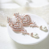 Art Deco Bridal statement earrings with pearl drops - EMMA - Treasures by Agnes