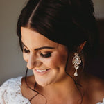 Art Deco Bridal statement earrings with pearl drops - EMMA - Treasures by Agnes