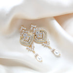 Art Deco Bridal statement earrings with pearl drops - EMMA - Treasures by Agnes