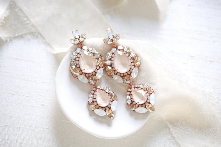 Austrian crystal Statement Bridal earrings - GIANNA - Treasures by Agnes