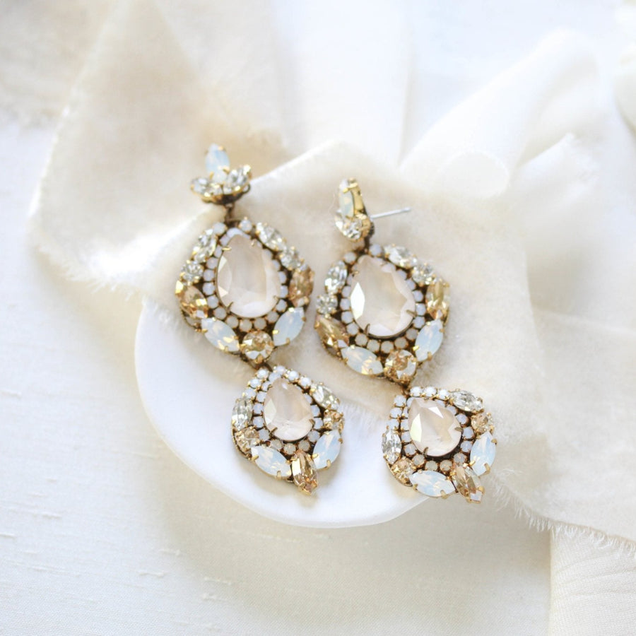 Austrian crystal Statement Bridal earrings - GIANNA - Treasures by Agnes
