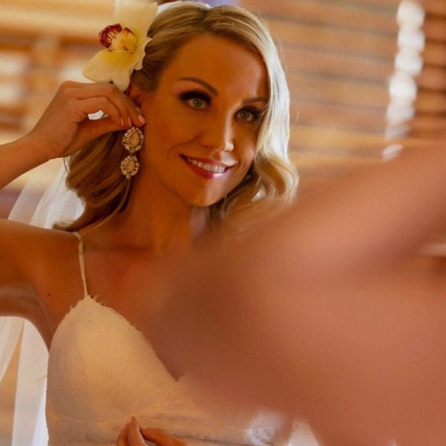 Austrian crystal Statement Bridal earrings - GIANNA - Treasures by Agnes