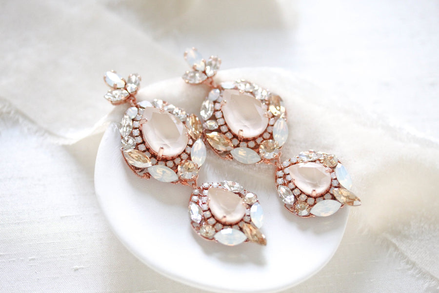 Austrian crystal Statement Bridal earrings - GIANNA - Treasures by Agnes