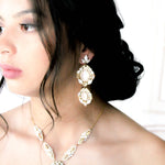 Austrian crystal Statement Bridal earrings - GIANNA - Treasures by Agnes