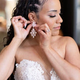 Austrian Crystal Statement Wedding earrings - JESSICA - Treasures by Agnes