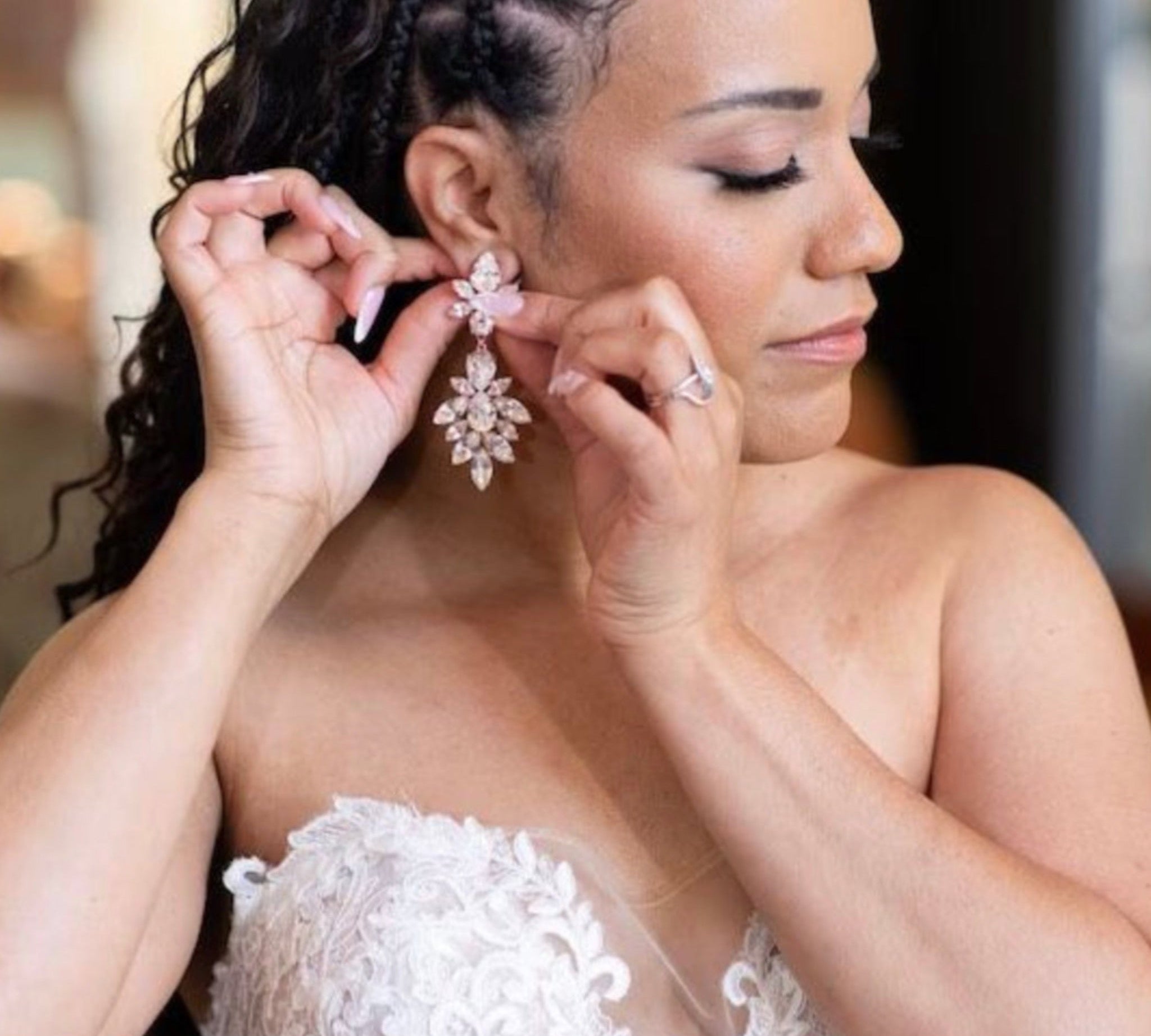 Austrian Crystal Statement Wedding earrings - JESSICA - Treasures by Agnes