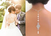 Backdrop necklace Bridal jewelry Wedding back necklace Cubic zirconia and pearls - EMMA - Treasures by Agnes