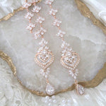Bridal Backdrop necklace Crystal Wedding jewelry - EMMA - Treasures by Agnes