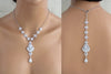 Bridal Backdrop necklace Crystal Wedding jewelry - EMMA - Treasures by Agnes