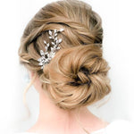 Bridal hair comb with vine design and white opal crystal accents - APRILLE - Treasures by Agnes