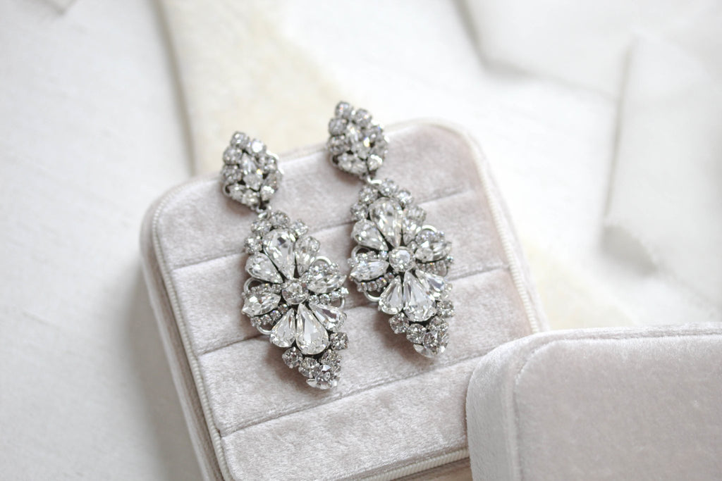 Statement chandelier earrings for bride - HANNAH