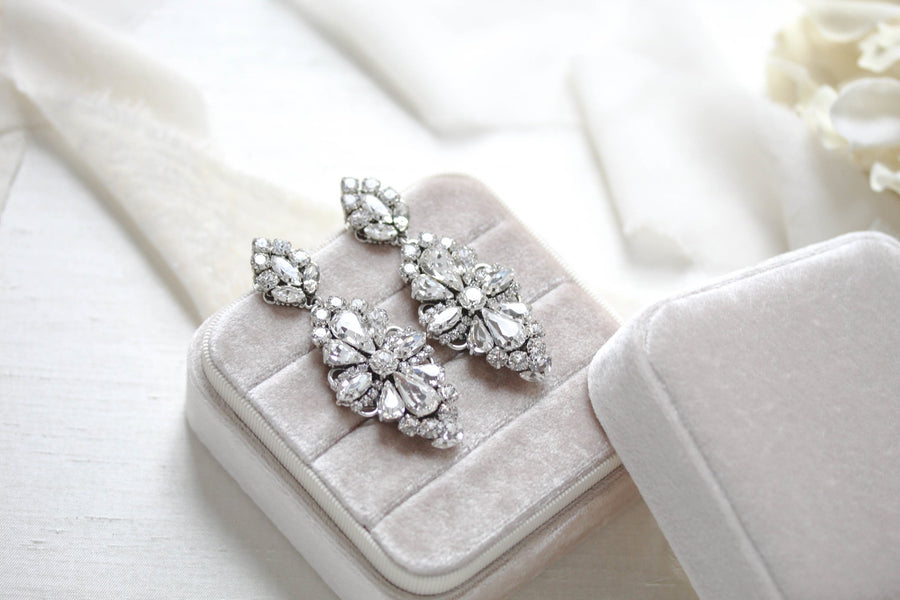 Bridal Statement chandelier earrings - HANNAH - Treasures by Agnes