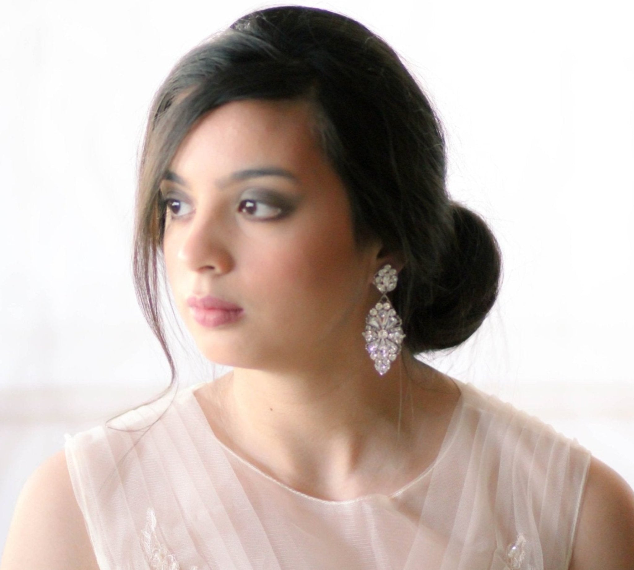 Statement chandelier earrings for bride - HANNAH