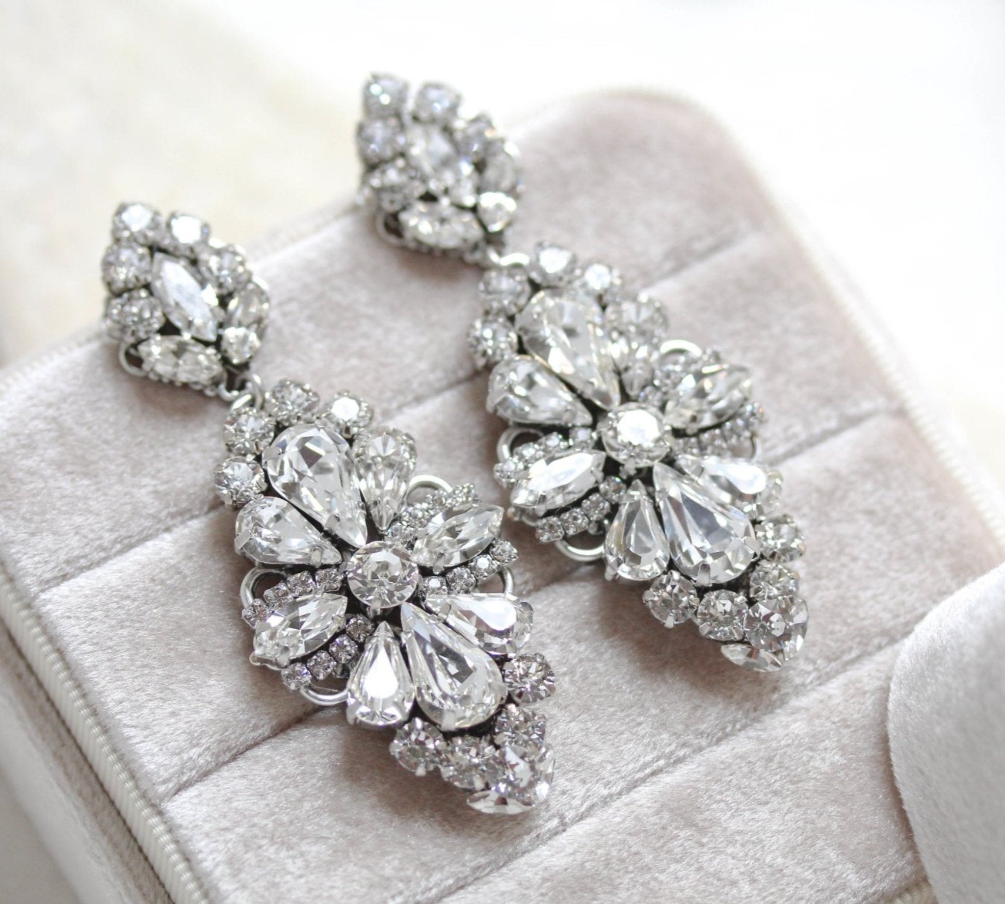 Statement chandelier earrings for bride - HANNAH