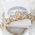 Bridal tiara with crystals and pearls - ADRIANA - Treasures by Agnes