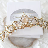 Bridal tiara with crystals and pearls - ADRIANA - Treasures by Agnes