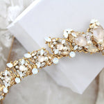 Bridal tiara with crystals and pearls - ADRIANA - Treasures by Agnes