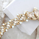 Bridal tiara with crystals and pearls - ADRIANA - Treasures by Agnes