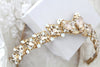 Bridal tiara with crystals and pearls - ADRIANA - Treasures by Agnes