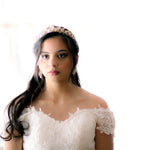 Bridal tiara with crystals and pearls - ADRIANA - Treasures by Agnes