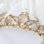 Bridal tiara with crystals and pearls - ADRIANA - Treasures by Agnes