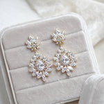 Chandelier style crystal drop CZ statement earring - DAISY - Treasures by Agnes