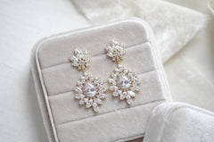 Chandelier style crystal drop CZ statement earring - DAISY - Treasures by Agnes