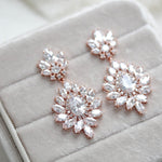 Chandelier style crystal drop CZ statement earring - DAISY - Treasures by Agnes