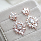 Chandelier style crystal drop CZ statement earring - DAISY - Treasures by Agnes