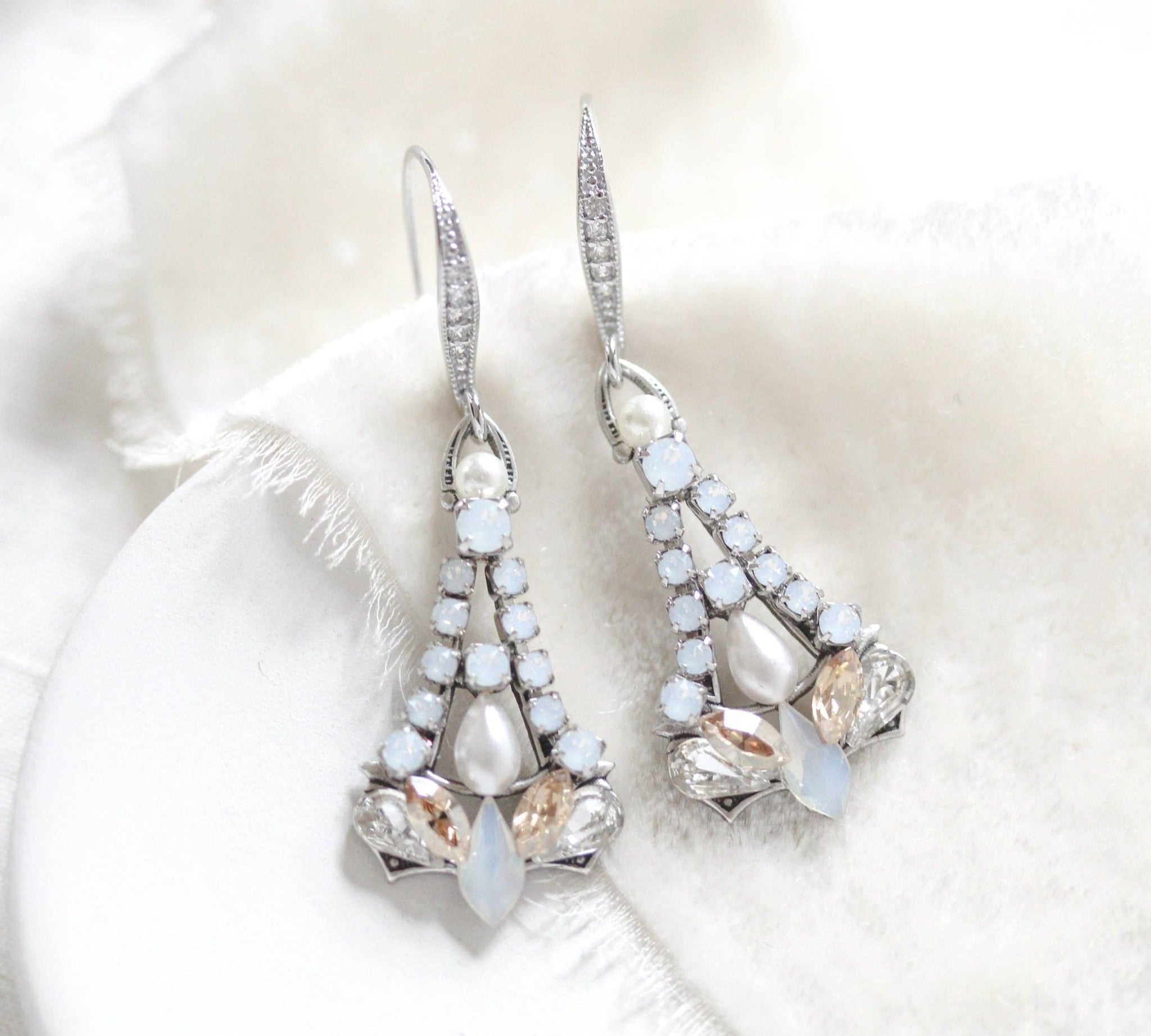 Chelsea Dainty drop earrings for bride - Treasures by Agnes