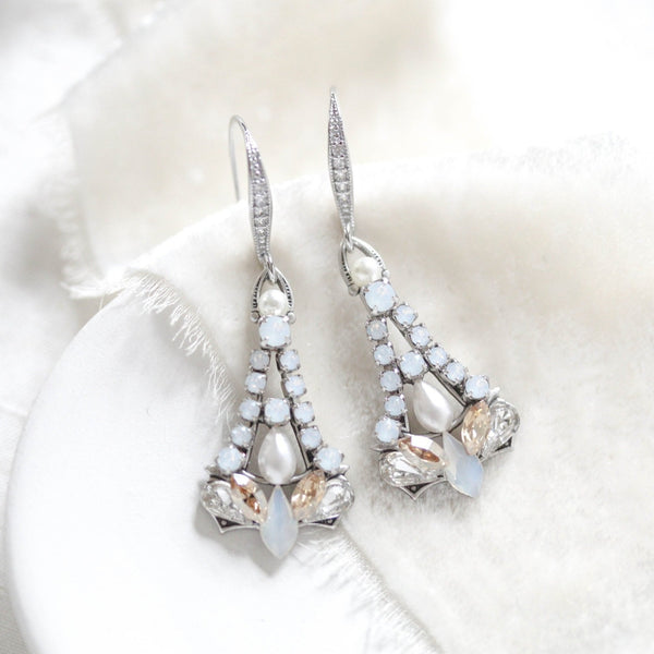 Chelsea Dainty drop earrings for bride - Treasures by Agnes