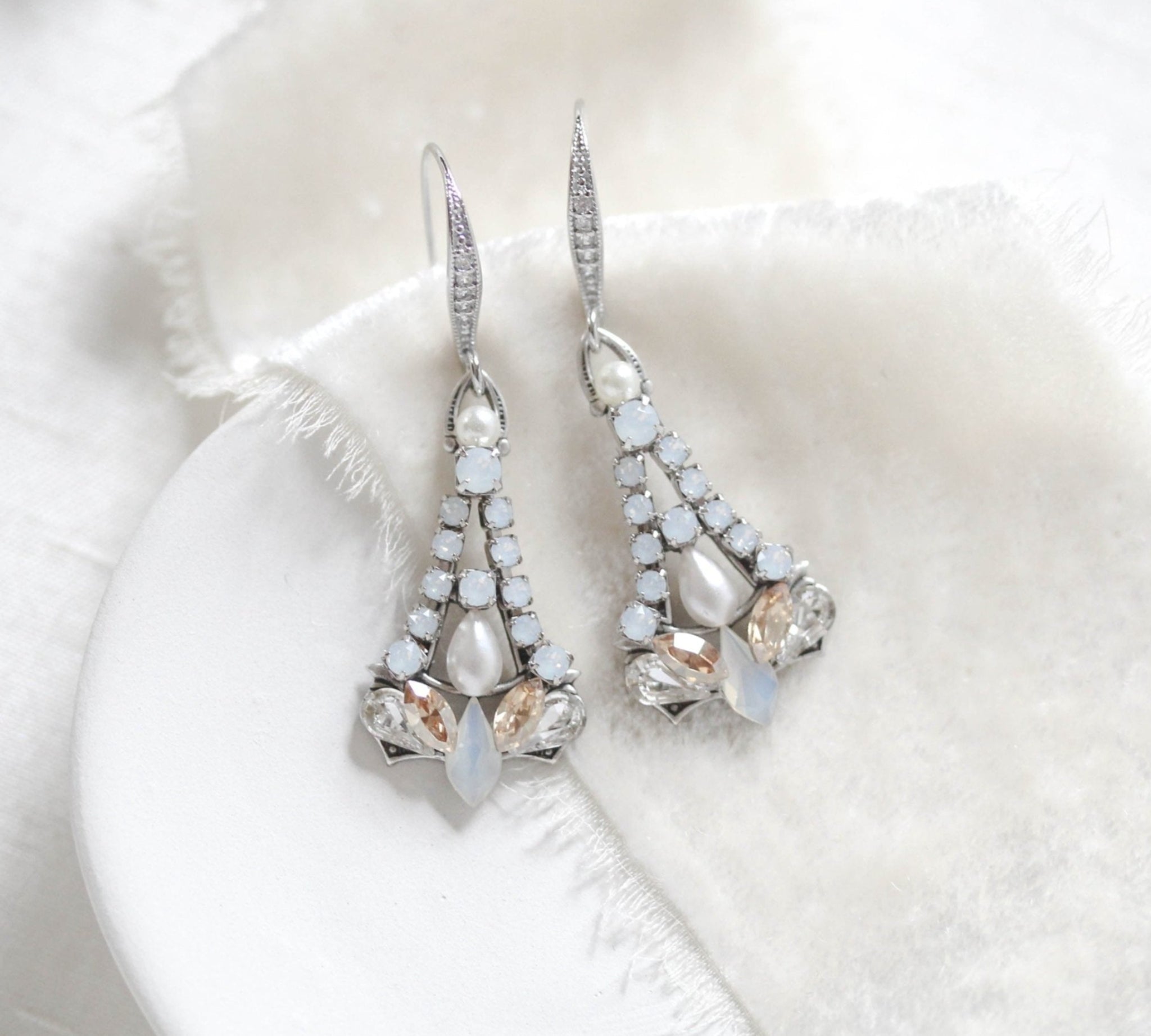 Chelsea Dainty drop earrings for bride - Treasures by Agnes