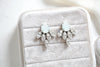 CLARA White opal Crystal stud Bridal earrings - Treasures by Agnes