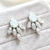 CLARA White opal Crystal stud Bridal earrings - Treasures by Agnes