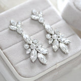 White opal chandelier Bridal earrings - Colette