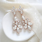 White opal chandelier Bridal earrings - Colette