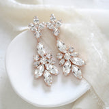 White opal chandelier Bridal earrings - Colette